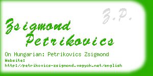 zsigmond petrikovics business card